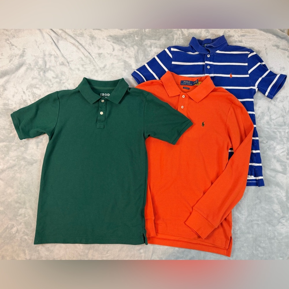 Lot of 3 Polo shirts Boys Large 14-16 Ralph Lauren Izod